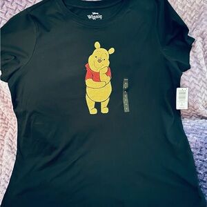 NWT Disney Torrid Black Winnie the Pooh Rhinestone Tee Short Size 2X 2 18-20
